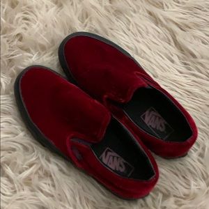 suede red vans